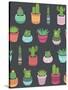 Cactus and Succulent Plants Seamless Pattern-Soodowoodo-Stretched Canvas