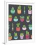 Cactus and Succulent Plants Seamless Pattern-Soodowoodo-Framed Art Print