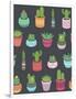 Cactus and Succulent Plants Seamless Pattern-Soodowoodo-Framed Art Print