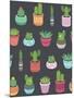 Cactus and Succulent Plants Seamless Pattern-Soodowoodo-Mounted Art Print