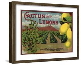 Cactus Brand - Highland, California - Citrus Crate Label-Lantern Press-Framed Art Print