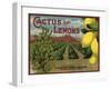 Cactus Brand - Highland, California - Citrus Crate Label-Lantern Press-Framed Art Print