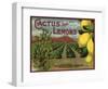 Cactus Brand - Highland, California - Citrus Crate Label-Lantern Press-Framed Art Print