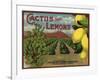 Cactus Brand - Highland, California - Citrus Crate Label-Lantern Press-Framed Art Print