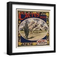 Cactus Brand - Phoenix, Arizona - Citrus Crate Label-Lantern Press-Framed Art Print