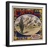 Cactus Brand - Phoenix, Arizona - Citrus Crate Label-Lantern Press-Framed Art Print