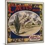 Cactus Brand - Phoenix, Arizona - Citrus Crate Label-Lantern Press-Mounted Premium Giclee Print