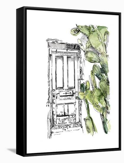 Cactus Door IV-Jennifer Parker-Framed Stretched Canvas