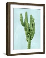 Cactus on Blue I-Mia Jensen-Framed Art Print