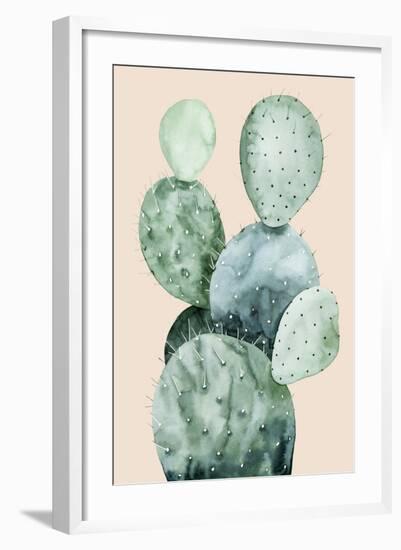 Cactus on Coral II-Grace Popp-Framed Art Print