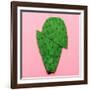 Cactus on Pink Background. Minimal Design Photo-Evgeniya Porechenskaya-Framed Photographic Print