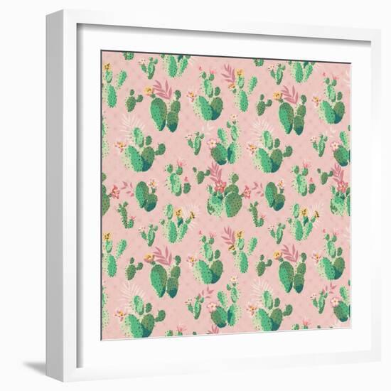 Cactus Pattern-Kimberly Allen-Framed Art Print