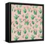 Cactus Pattern-Kimberly Allen-Framed Stretched Canvas
