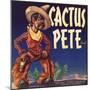 Cactus Pete Brand - Phoenix, Arizona - Citrus Crate Label-Lantern Press-Mounted Art Print