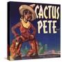 Cactus Pete Brand - Phoenix, Arizona - Citrus Crate Label-Lantern Press-Stretched Canvas