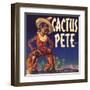 Cactus Pete Brand - Phoenix, Arizona - Citrus Crate Label-Lantern Press-Framed Art Print