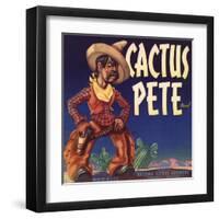 Cactus Pete Brand - Phoenix, Arizona - Citrus Crate Label-Lantern Press-Framed Art Print