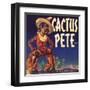 Cactus Pete Brand - Phoenix, Arizona - Citrus Crate Label-Lantern Press-Framed Art Print