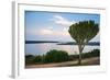 Cactus Tree Above the Kazinga Channel Linking Lake George and Lake Edward at Sunset-Michael-Framed Photographic Print