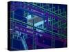 CAD Display of Ventilation for Underground Site-David Parker-Stretched Canvas