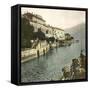 Cadenabbia (Italy), the Village Seen from Lake Como, Circa 1890-Leon, Levy et Fils-Framed Stretched Canvas