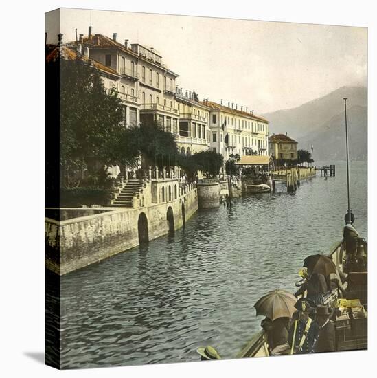 Cadenabbia (Italy), the Village Seen from Lake Como, Circa 1890-Leon, Levy et Fils-Stretched Canvas