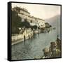 Cadenabbia (Italy), the Village Seen from Lake Como, Circa 1890-Leon, Levy et Fils-Framed Stretched Canvas