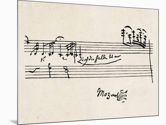 Cadenza, with Mozarts Signature-null-Mounted Photographic Print