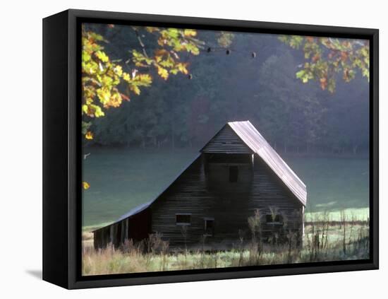 Cades Cove Barn-J.D. Mcfarlan-Framed Stretched Canvas