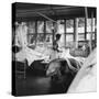 Cadet-Nurse Making a Bed at Queen Mary's Hospital Sidcup-null-Stretched Canvas