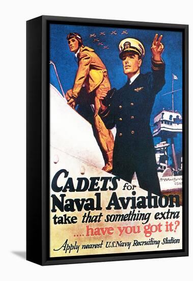 Cadets for Naval Aviation Take That Something Extra, 1943-McClelland Barclay-Framed Stretched Canvas