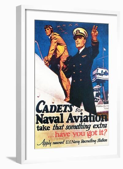 Cadets for Naval Aviation Take That Something Extra, 1943-McClelland Barclay-Framed Giclee Print