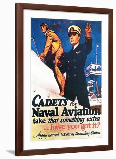 Cadets for Naval Aviation Take That Something Extra, 1943-McClelland Barclay-Framed Giclee Print