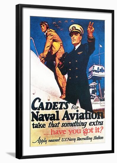 Cadets for Naval Aviation Take That Something Extra, 1943-McClelland Barclay-Framed Giclee Print