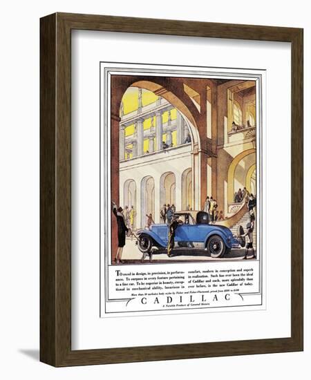 Cadillac Ad, 1927-J.M. Cleland-Framed Giclee Print