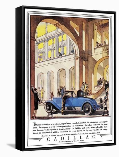 Cadillac Ad, 1927-J.M. Cleland-Framed Stretched Canvas