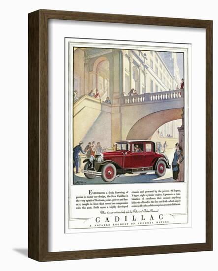 Cadillac Ad, 1928-J.M. Cleland-Framed Giclee Print