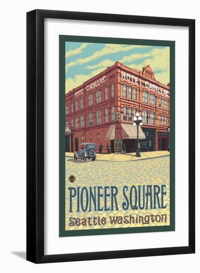 Cadillac Hotel, Seattle, Washington-Lantern Press-Framed Art Print