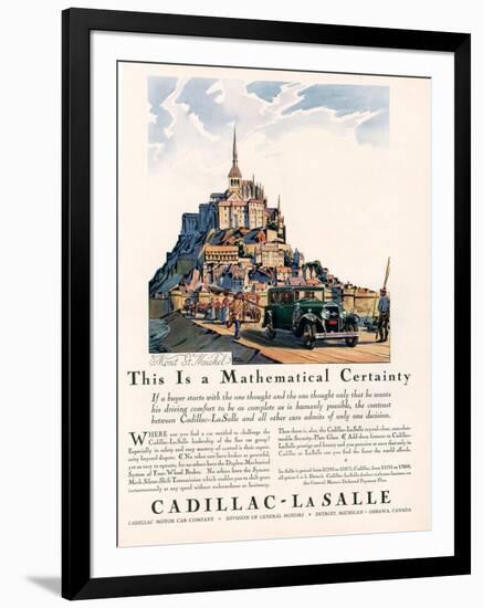 Cadillac La Salle, Magazine Advertisement, USA, 1929-null-Framed Giclee Print