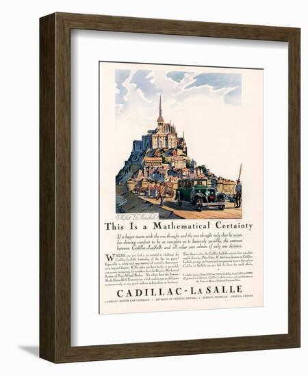 Cadillac La Salle, Magazine Advertisement, USA, 1929-null-Framed Giclee Print