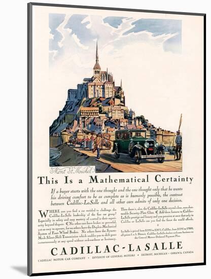 Cadillac La Salle, Magazine Advertisement, USA, 1929-null-Mounted Giclee Print