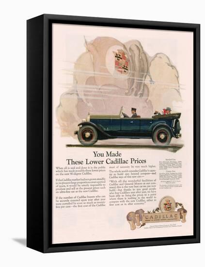 Cadillac, Magazine Advertisement, USA, 1925-null-Framed Stretched Canvas