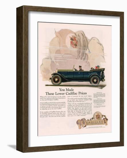 Cadillac, Magazine Advertisement, USA, 1925-null-Framed Giclee Print