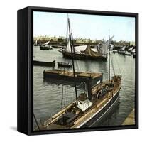 Cadix (Spain), Fishing Boats in the Port-Leon, Levy et Fils-Framed Stretched Canvas