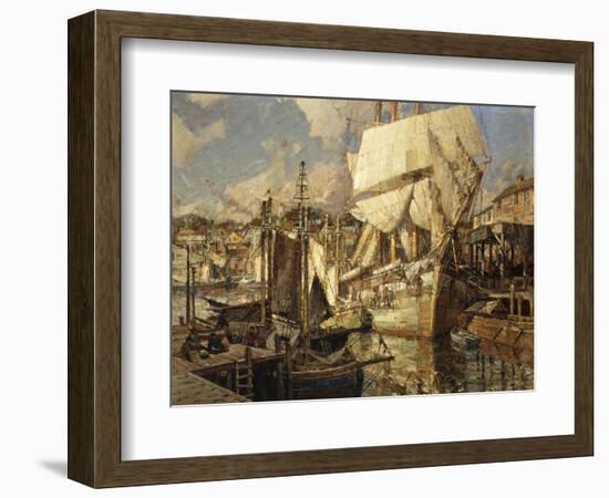 Cadiz Salt Ship, Gloucester Harbor-Frederick John Mulhaupt-Framed Giclee Print