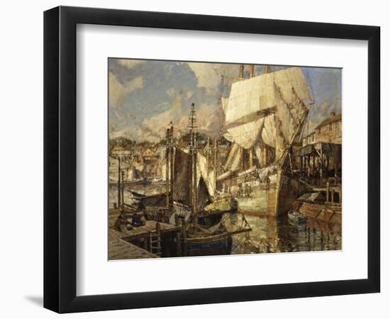 Cadiz Salt Ship, Gloucester Harbor-Frederick John Mulhaupt-Framed Giclee Print