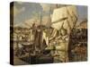 Cadiz Salt Ship, Gloucester Harbor-Frederick John Mulhaupt-Stretched Canvas