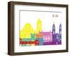 Cadiz Skyline Pop-paulrommer-Framed Art Print