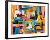 Cadmium orange mindscape-Hyunah Kim-Framed Art Print