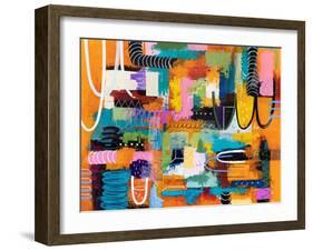 Cadmium orange mindscape-Hyunah Kim-Framed Art Print